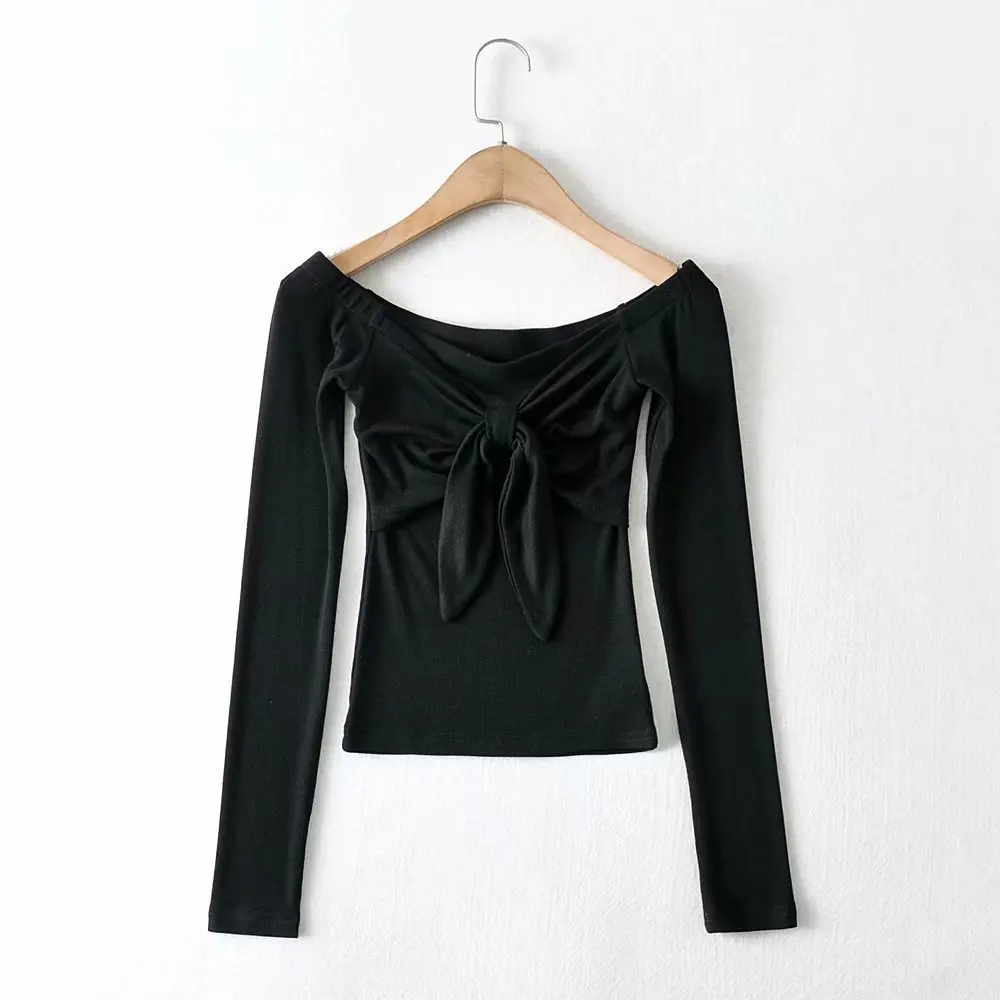 

Plain Long Sleeve Women T Shirts Bodycon Silm T Shirt Cotton Slash Neck Basic T-shirts Female Casual Tops