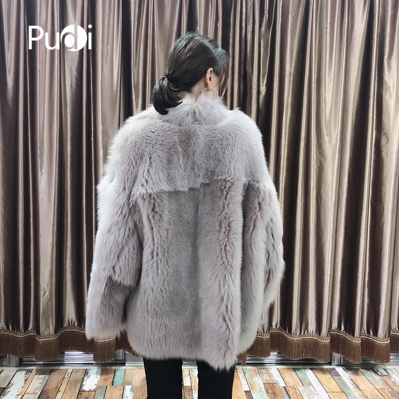 Pudi Women Winter Warm Real Tuscan Sheep Fur Coat Jacket Overcoat Lady Female Genuine Skin Leather Coats Outwear TX206203 | Женская