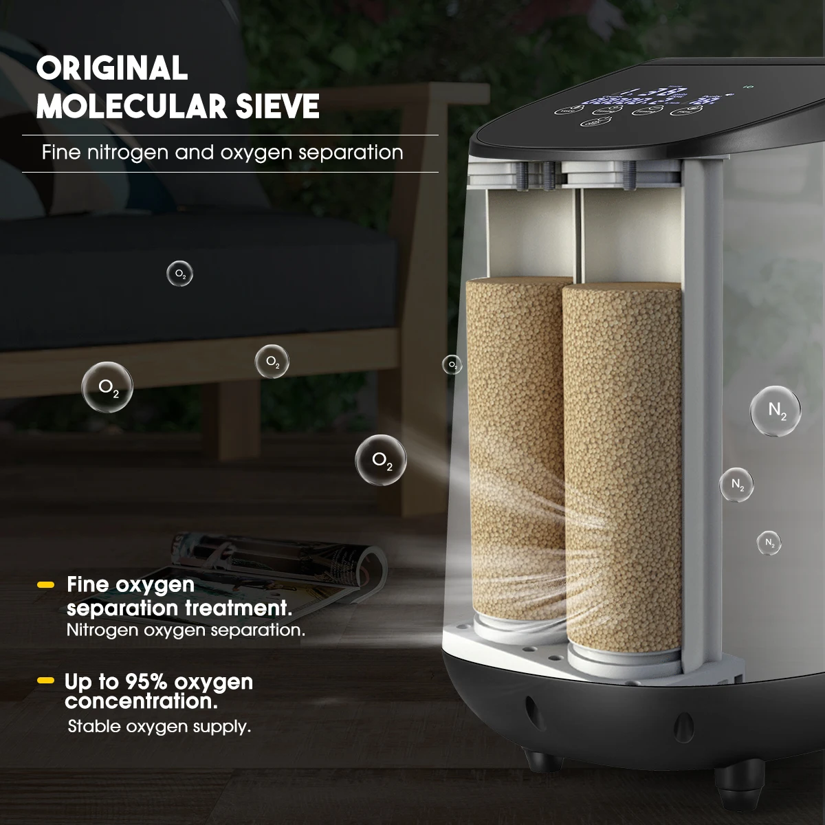 vender Auporo 1-7l/min Oxigênio Concentrador Gerador De Máquina Portátil Oxigênio Que Faz A Máquina Purificador De Ar Casa Ue/eua Plug