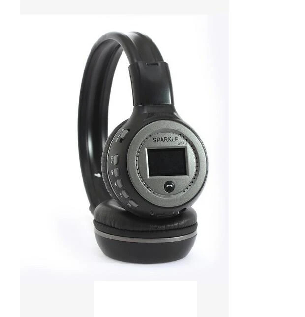 Black grey B570 Bluetooth наушники с FM радио ЖК-дисплей стерео-гарнитура беспроводные наушники гарнитура Bluetooth для телефона ПК - Цвет: Black grey