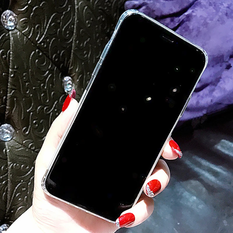 Блестящий Прозрачный чехол для телефона iphone 11 Pro Max X 8 7 6 6S Plus XR XS MAX тонкий