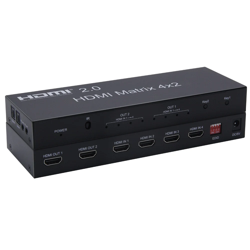 Матричный коммутатор 4K HDMI 4x2 2 0 матричный с поддержкой @ 60hz 3D FullHD 1080p 4 входа выхода