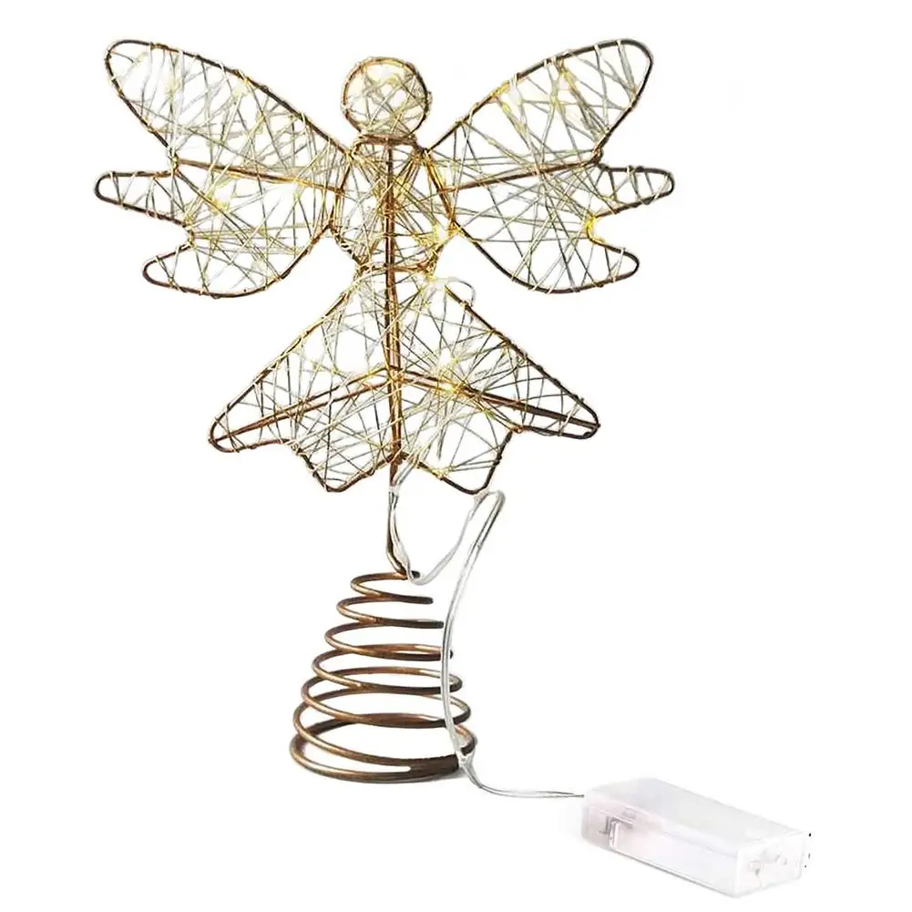 

Топпер для рождественской елки ангела романтические блестящие топперы для елки практичные полые металлические линии Рождественское украш...