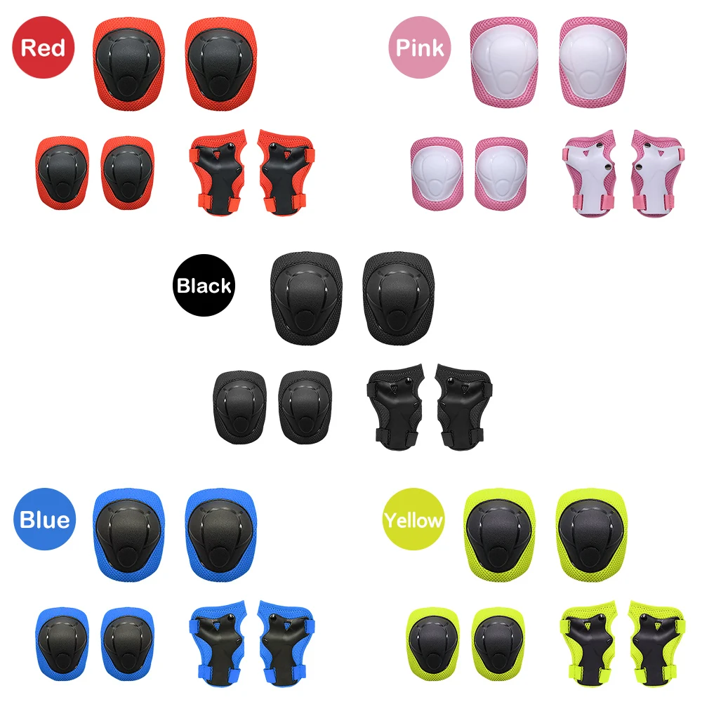 6 in 1 Kids Knee Gear Motorcycle Protection Protective with Wrist Guards Children Safety Pads Rollerblading | Спорт и развлечения