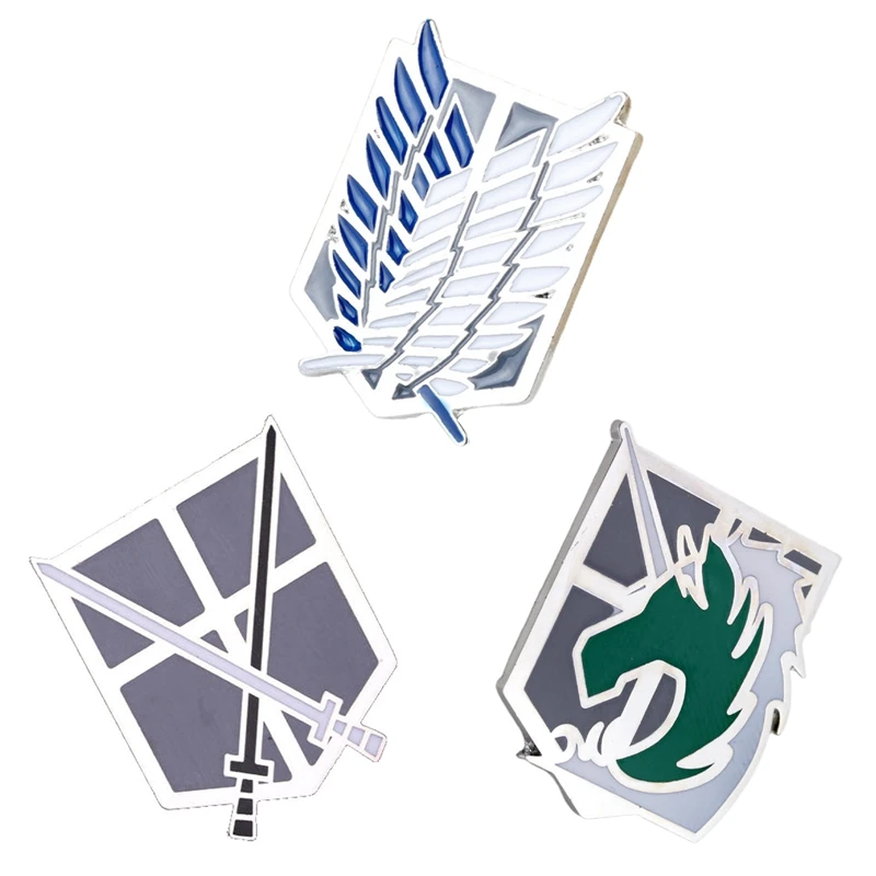 

Attack On Titan Pins Brooch Enamel Wings Brooches Giant Legion Flag Badge Feather Cosplay Hot Sell Japan Anime Jewelry For Fans