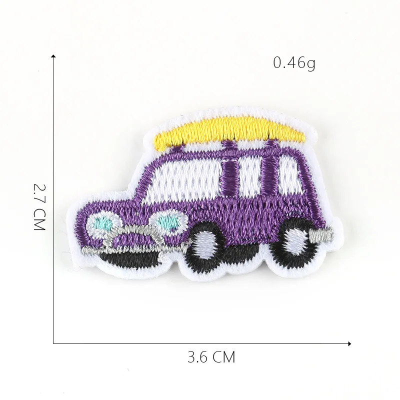1-PCS-C-138 Нашивка в виде мультяшных машин для одежды, железная аппликация с вышитым поездом, милая нашивка в полоску, эмблема на ткани, аксессуары для одежды DIY@ G - Цвет: 1-PCS-C-138