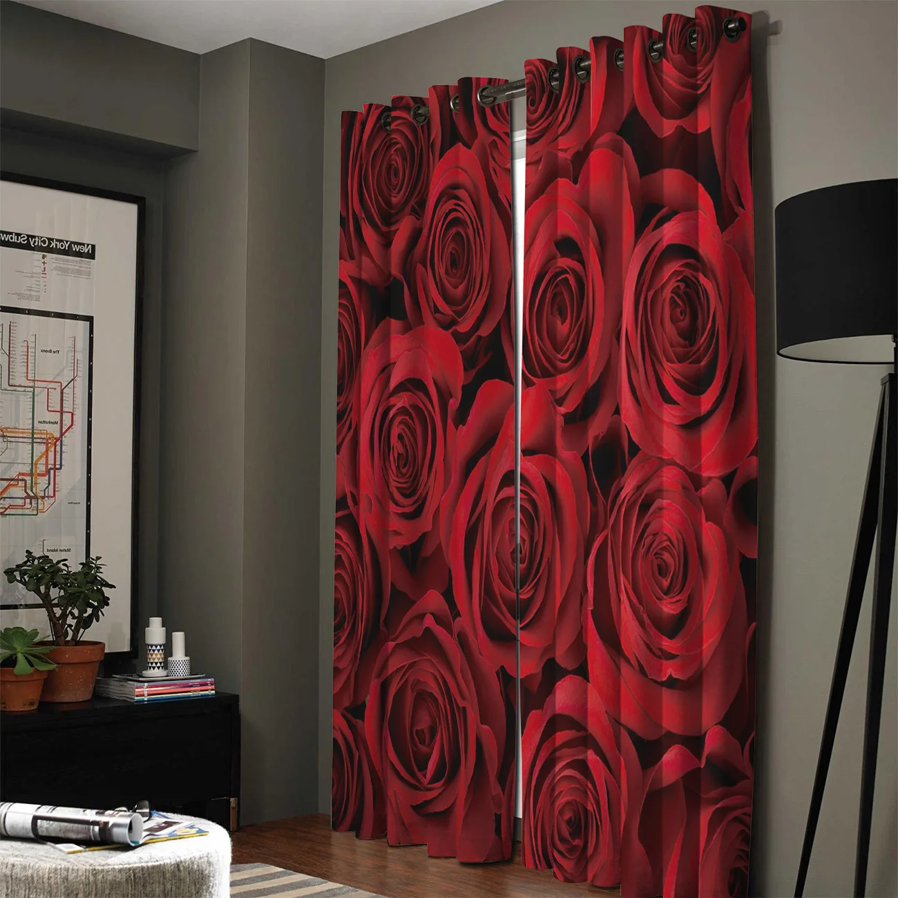 Оконные занавески с красным цветком розы, занавески для спальни, занавески для улицы, занавески для детей
