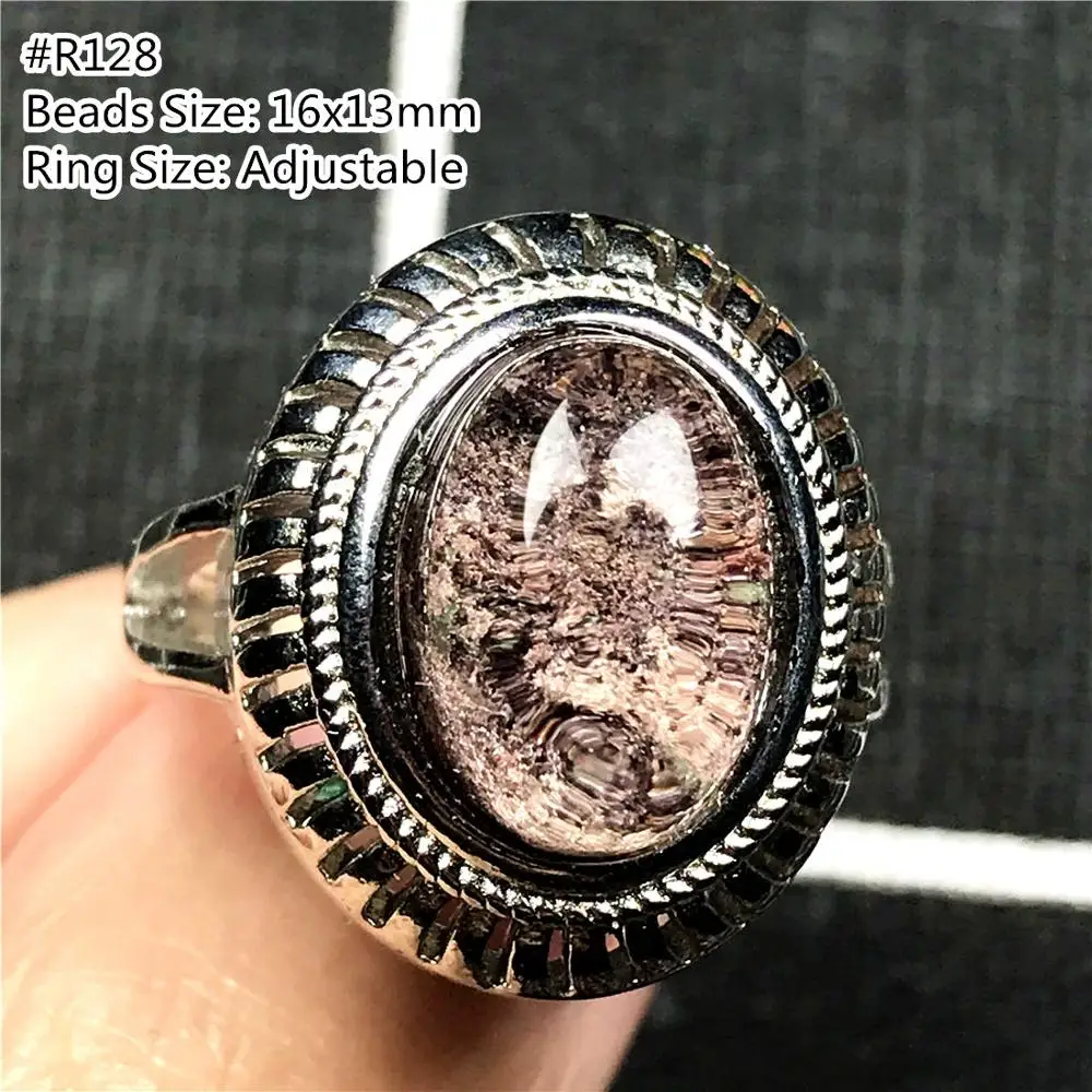 

Кольцо из натурального красного фантомного кварца для женщин и мужчин, подарочное ювелирное изделие с кристаллами, овальными бусинами, рег...