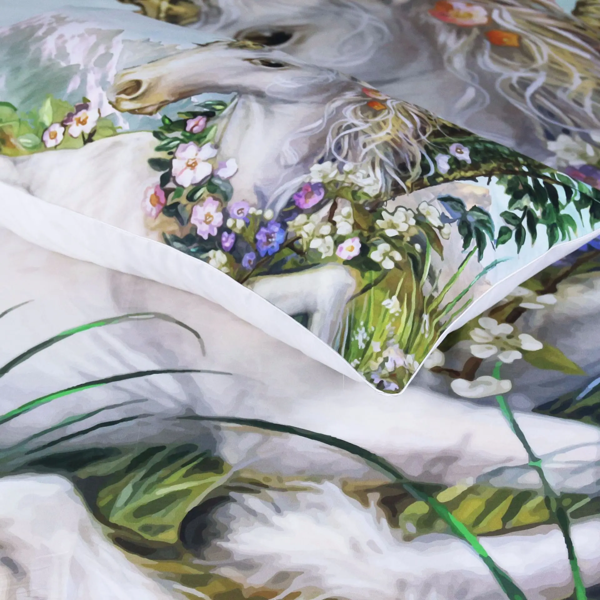 

SOFTBATFY Oil Painting UnicornBedding Set 3D Polyester Duvet Cover Set Single Double Twin Queen King Size Customize Dropshipping