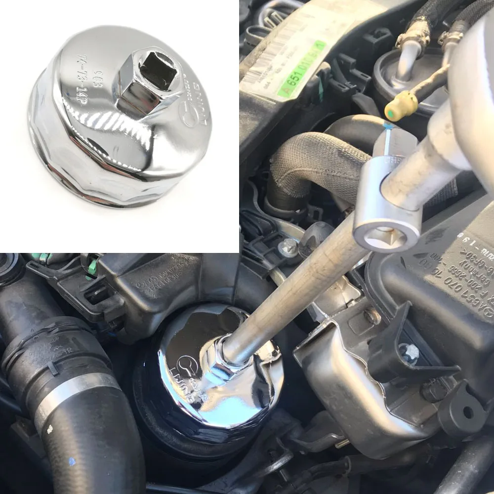 

Alloy Oil Filter Wrench 903 Auto Tool 74mm End Cap 1/2 Square Drive Car Hand Remover Tool For Toyota BMW AUDI Golf