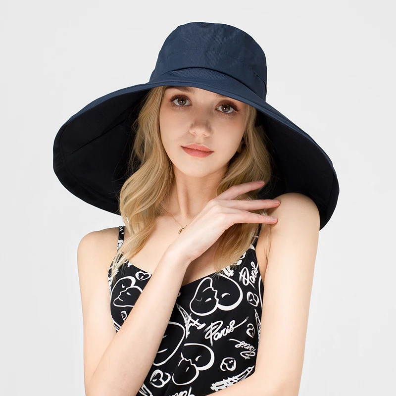 Summer Fashion Big Bucket Hat Women Korean Sunscreen Big Brim Fishermen Hats Chapeau Bucket Caps Panama Big Size Gorro
