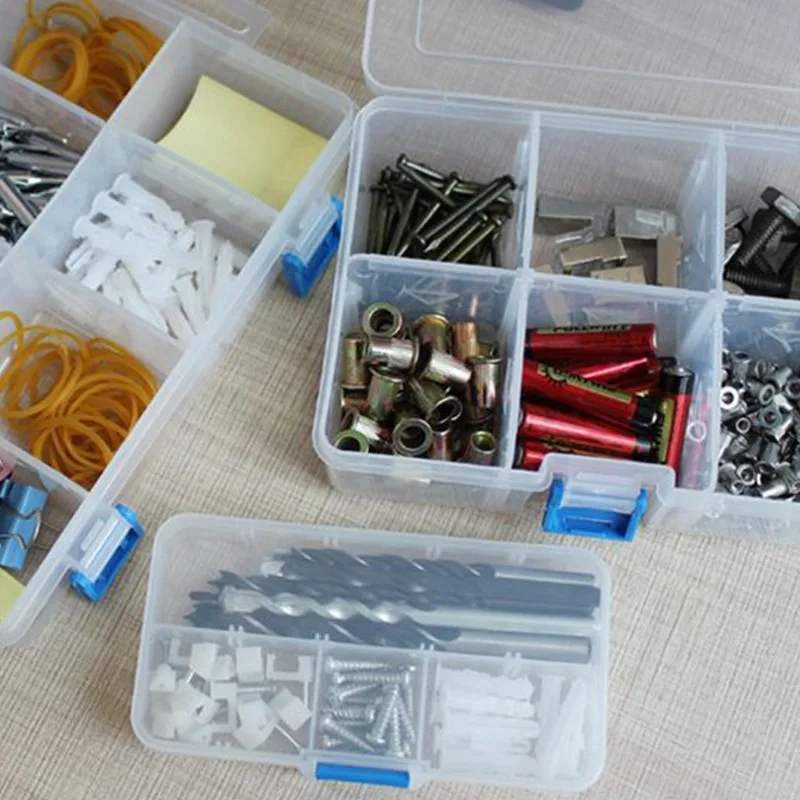 

Adjustable Components Compartment Storage Organizer Detachable Portable Tool Box Electronic Drill Screw Beads Storage Tool kit