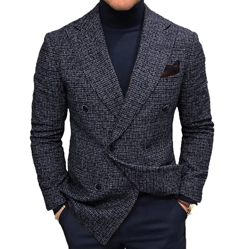 

Pop men's new Plaid business casual coat for men