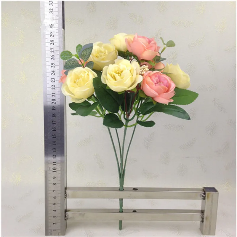 Европейский Букет из 10 искусственных цветов свадебная шелковая ткань