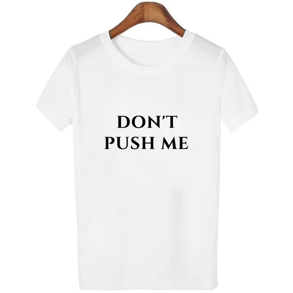 

2017 Summer O-neck Tops Street Brief Casual Loose Tees Women Solid White Letter Print T-shirt Short Sleeve