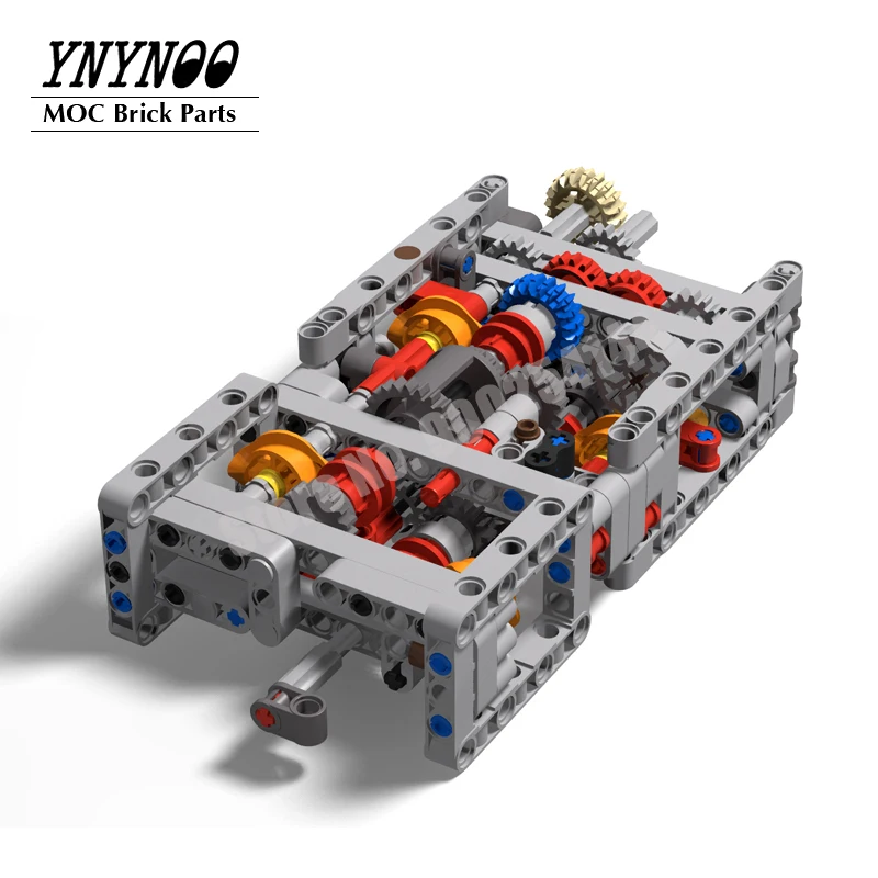 

Technology Mechanical Group Engine Sequential Gearbox 6 Speeds +R+N Educational High-Tech Building Blocks Bricks Parts DIY Toys