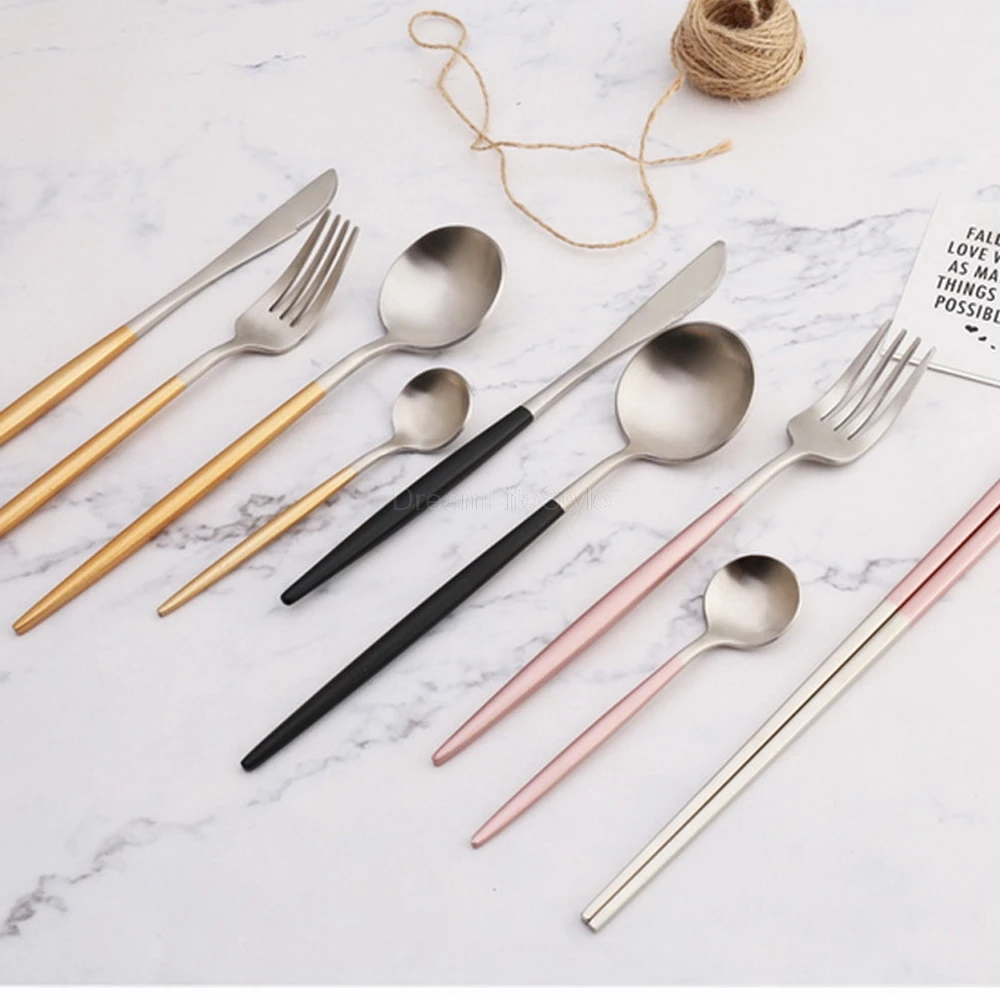 4 шт./компл. набор посуды Нержавеющая сталь Посуда Обеденный прибор западные