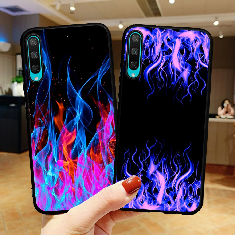 

Artistic Cool Flame Fire Soft TPU Phone Case Cover Etui For Huawei P10 P20 P30 P40 Lite Pro Mate 30 20 10 Lite Cover Coque Funda