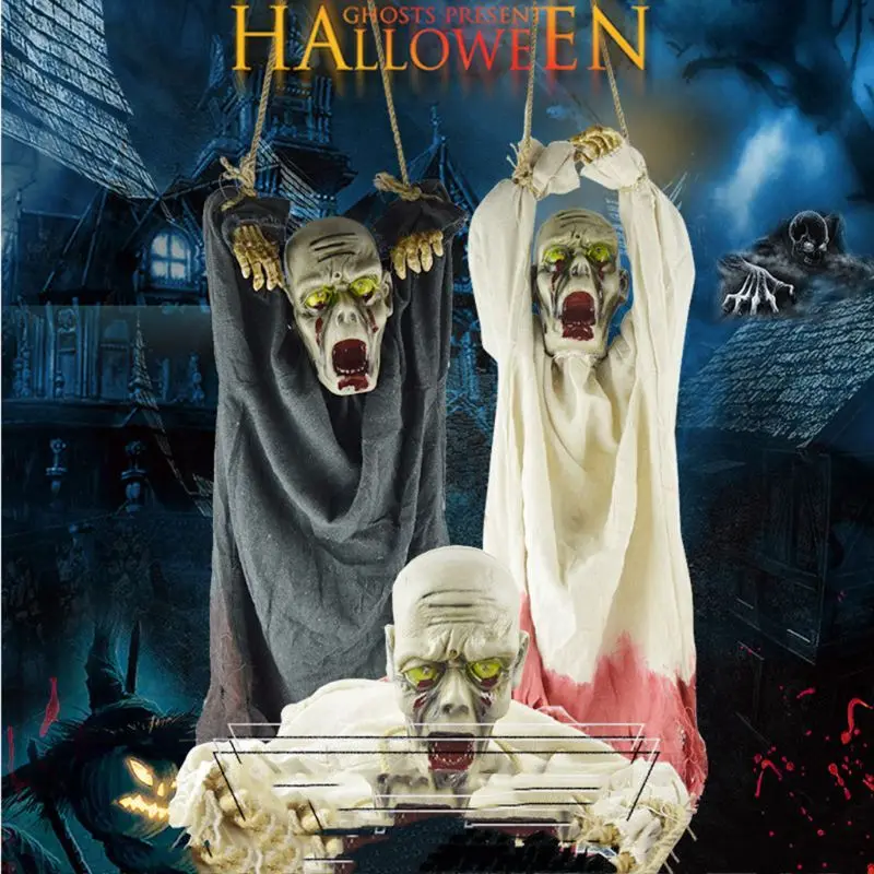 

Hanging Horror Skeleton Ghost Prop Devil Electric Ghost Doll Scary Face