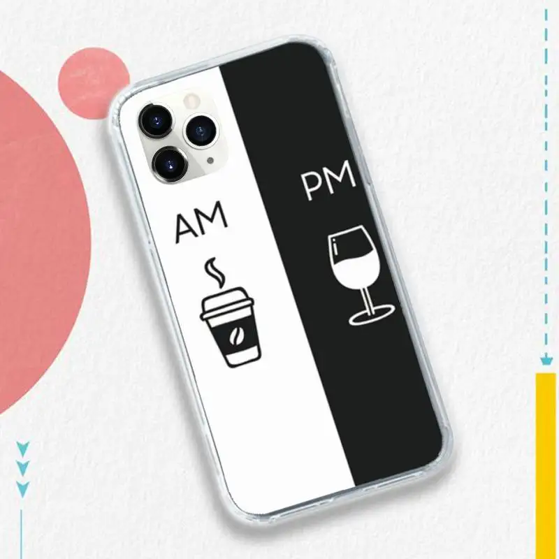 

Coffee Wine Cup couple pattern Phone Case for iPhone 11 12 mini pro XS MAX 8 7 6 6S Plus X 5S SE 2020 XR luxury shell coque