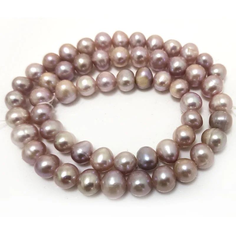 

16 inches A+ 7-8mm Natural Lavender Potato Shaped Fresh Water Pearl Loose Strand