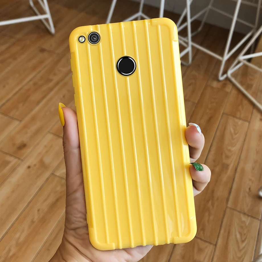 Case for Huawei Honor 8 lite 5.2" Trunk Suitcase Soft Silicone Back Cover For Coque Fundas Lite capa Bumper cases | Мобильные
