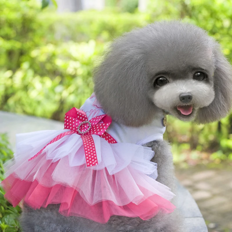 Женское платье для маленьких собак милое принцессы весенне летняя юбка одежда