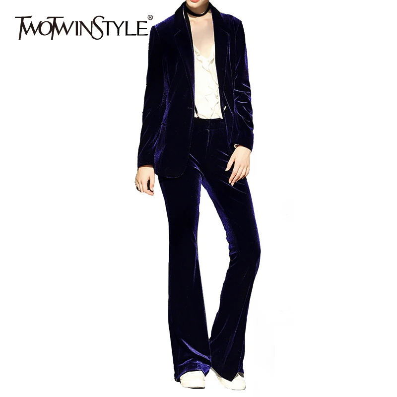TWOTWIN стильный корейский комплект из двух предметов для женщин блейзер с