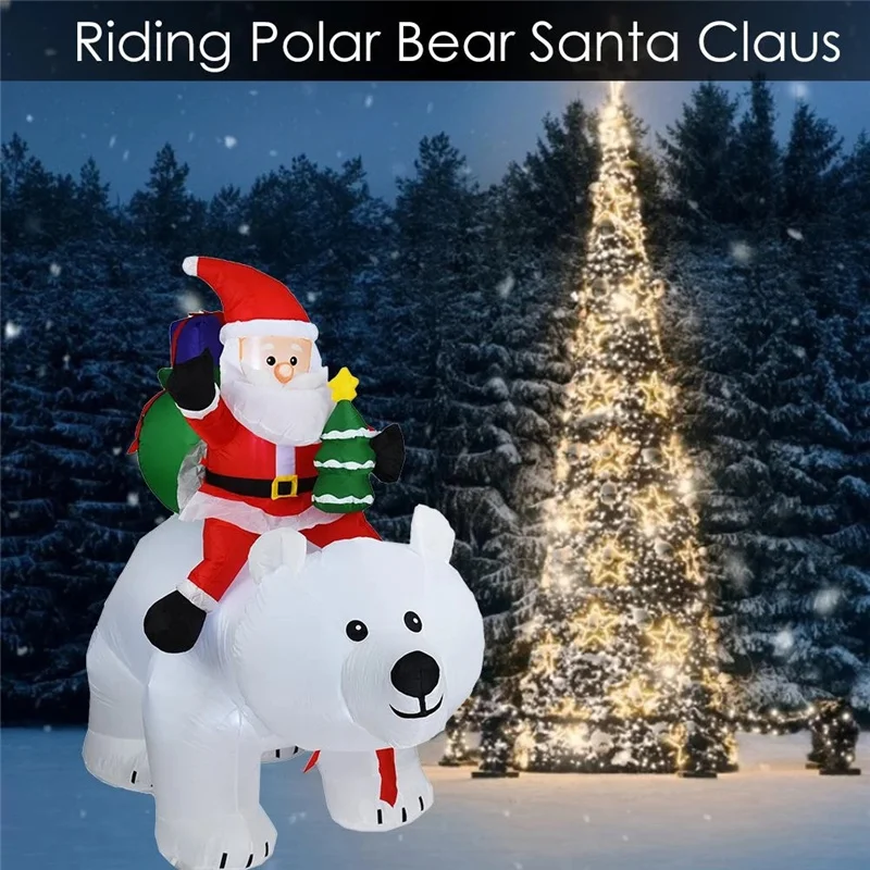

Christmas Inflatable Santa Claus Doll LED Night Light Figure Garden Toys Party Christmas Decorations New Year US EU UK AU Plug