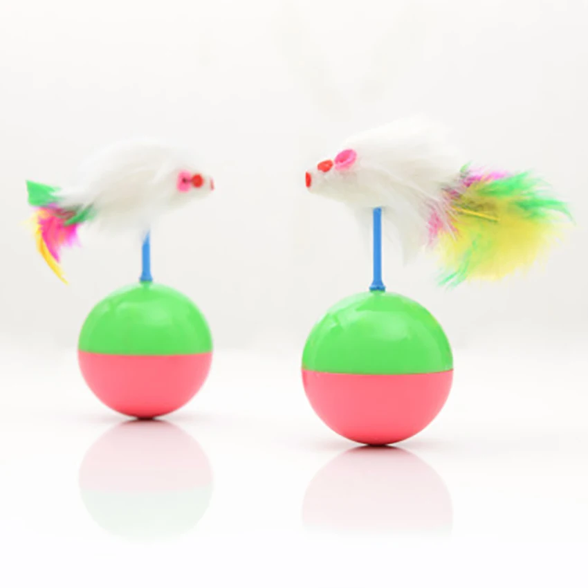 1PC Soft Fur Cute Mouse Tumbler Kitten Toy Training Catch Supplies Pet Cat Plastic Play Balls Interactive Toys | Дом и сад
