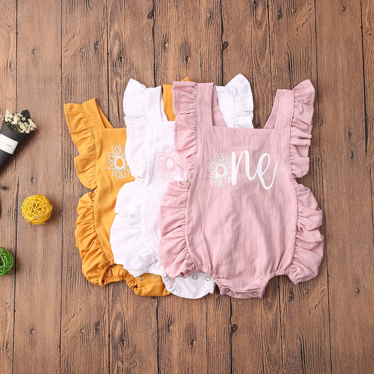 

Newborn Infant Baby Girl Flower One Bodysuit Sleeveless Jumpsuit Outfit Clothes Cute Suit