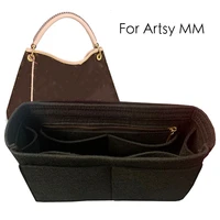 for artsy felt cloth insert bag organizer makeup handbag shaper on the go organizer portable cosmetic bags