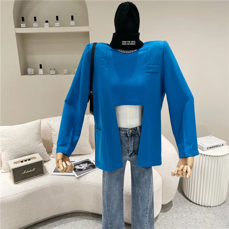 

Women's Spring Summer 2021 Fashion Bubble sleeve pullover shirt Loose and thin irregular design top