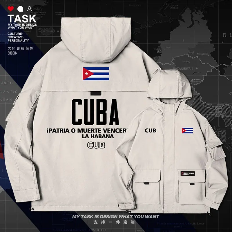 

Куба кубинский CU CUB Мужская куртка с капюшоном на открытом воздухе Национальный флаг ветровка Мужская Длинные рукава модная одежда Новые То...