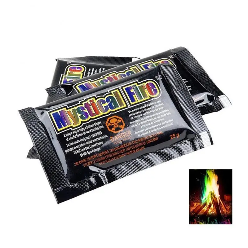 

Mystical Fire Magic 10g/15g/25g Colorful Flames Powder Bonfire Sachets Pyrotechnics Magic Trick Outdoor Camping Hiking Survival