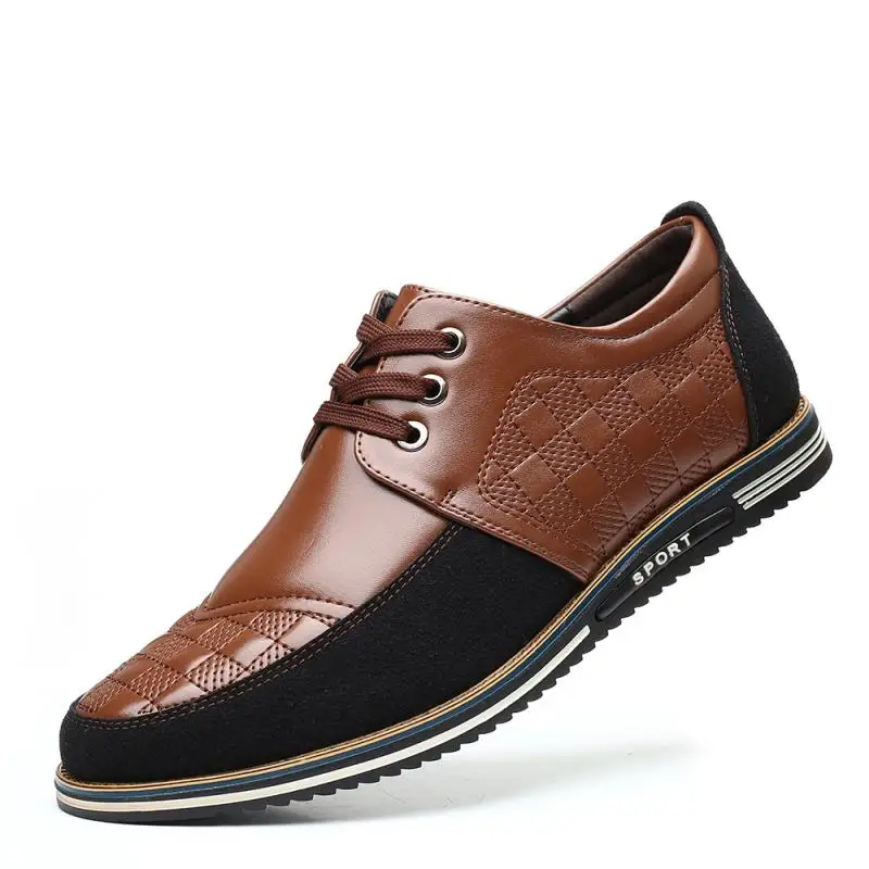 

Men Dress Shoes Sneaker Business Spring Black Loafer Lace Up Big Size 38-48 Male Footwear Flat Soft Bottom Casual Shoe For Men