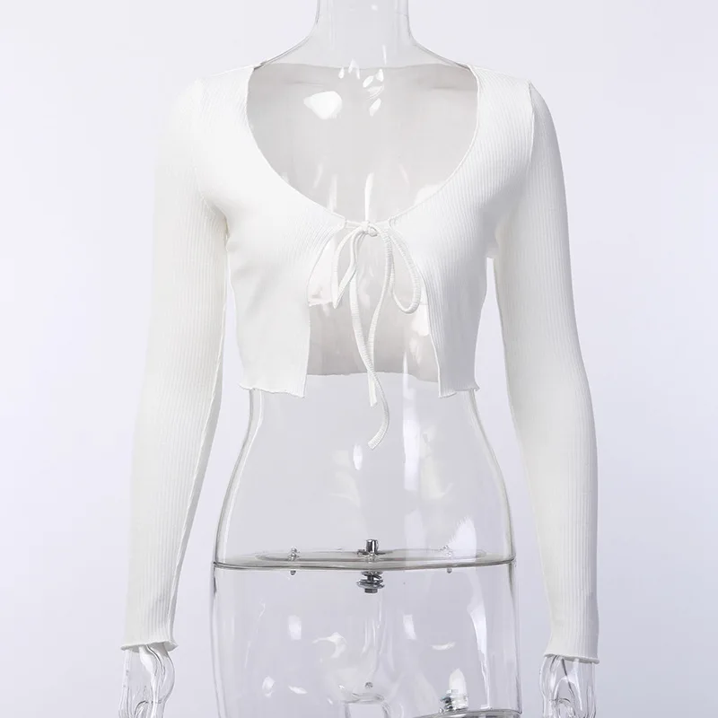 

2019 Amazon Summer New European and American Cotton Sexy V-neck 93281 Solid Color Slim Fit Tied Cardigan Vest