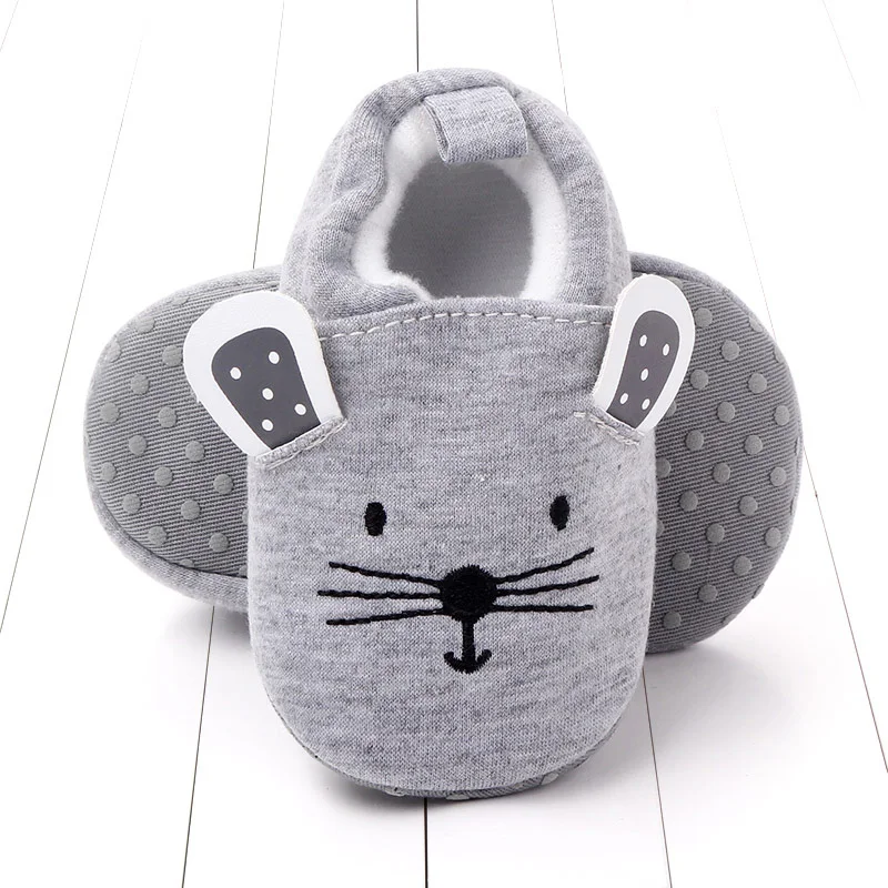

Infant Slippers Toddler Baby Boy Girl Knit Crib Shoes Cute Cartoon Anti-slip Prewalker Baby Slippers
