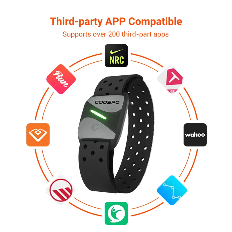 

COOSPO Armband Heart Rate Monitor HW807 Bluetooth ANT+ Run Cycling Real-time Accurate Tracking Heart Rate For Wahoo Zwift Rouvy