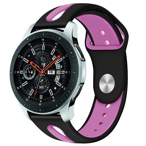 black rose purple 22 мм gear S3 Frontier спортивный силиконовый ремешок для samsung Galaxy Watch 46 мм сменный Ремешок Браслет huawei аксессуары GT - Цвет ремешка: black rose purple