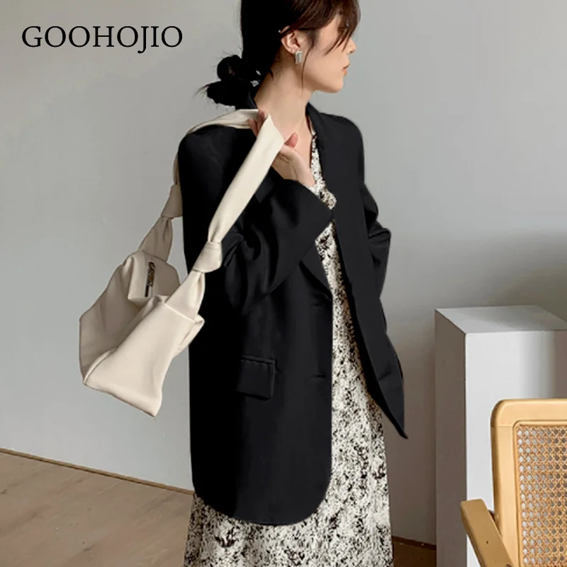 

GOOHOJIO 2021 New Spring and Autumn Solid Color Fashion Blazers Women Temperament Blazers for Women Fashionable Women Blazers