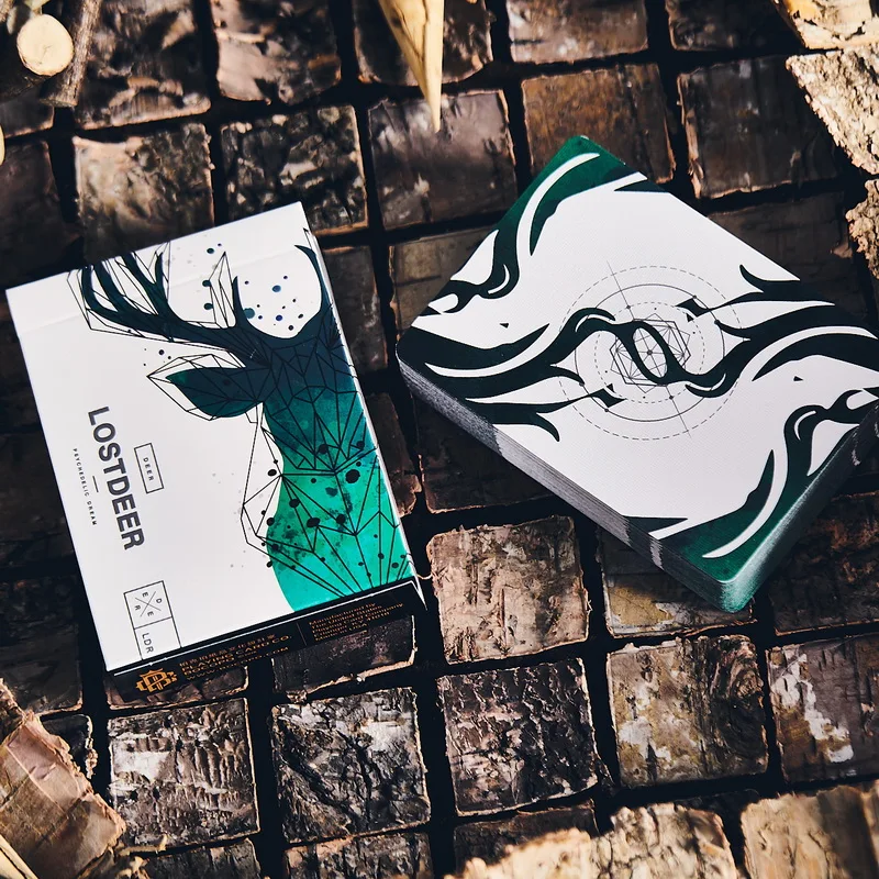 

Green Lost Deer Playing Cards Poker Size USPCC Collection Deck Card Games Magic Tricks Magic Props