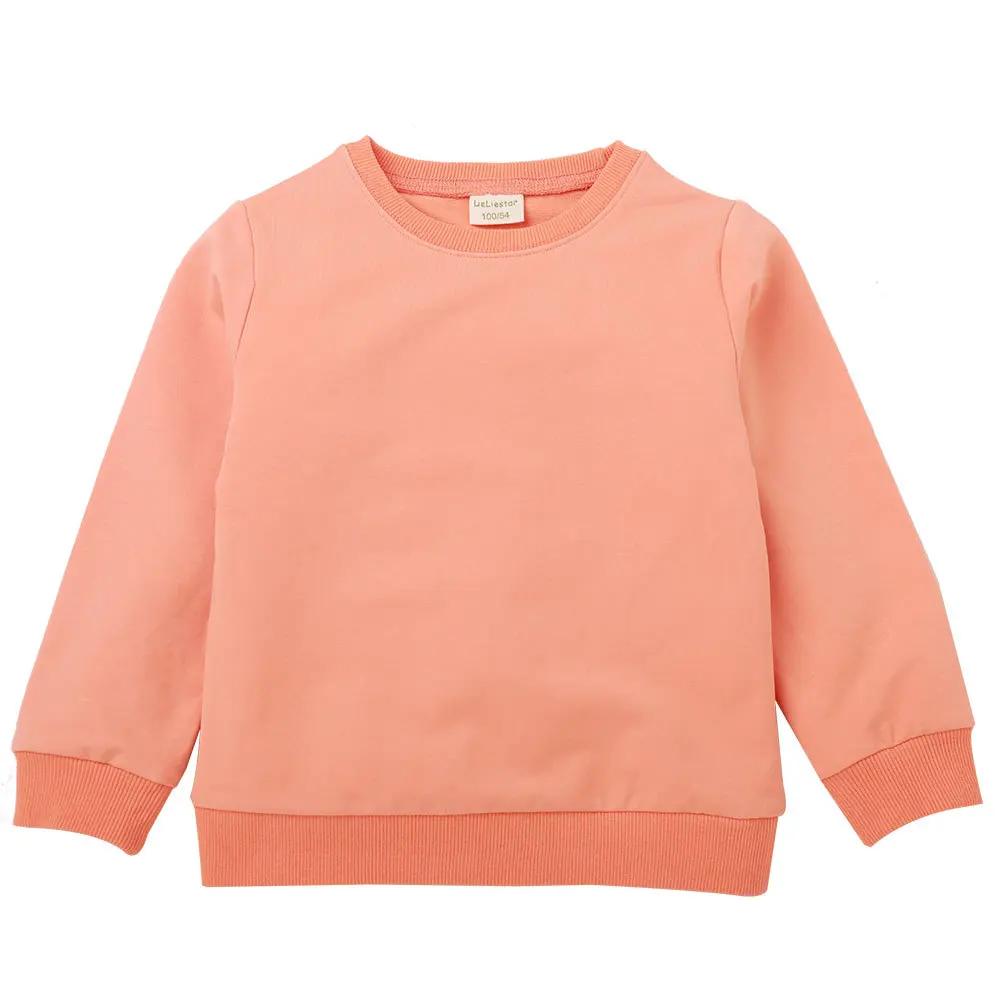 Spring and Autumn Children Long Sleeve Shirt Solid Color Sweatshirt Baby Boy Girl White Pullover Casual Kids Clothes | Детская одежда и