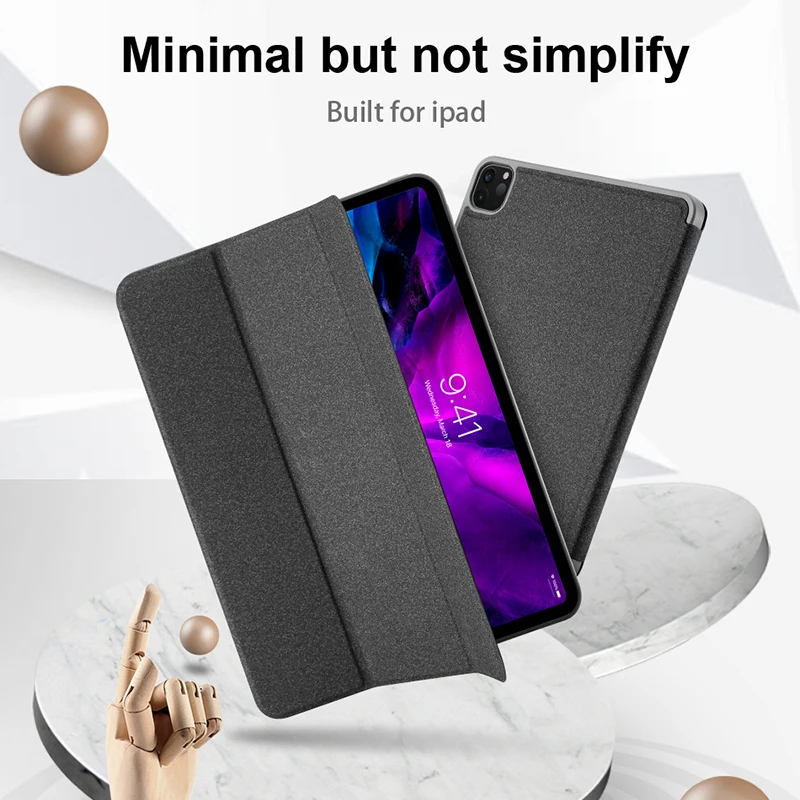 Умный чехол для iPad Mini 3 2 1 из ПУ кожи с мягкой силиконовой задней накладкой