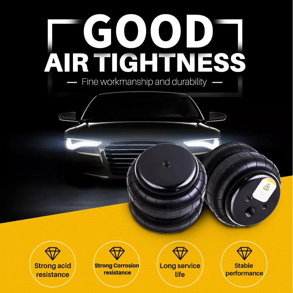 

1 пара, стандартная пневматическая подвеска 2500 фунтов, двойные сильфоны 1/2 дюйма, Однопортовый npt