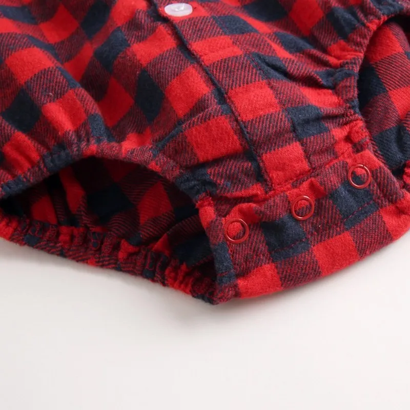Casual Korean Baby Body Plaid Shirt Bodysuit for Newborns Long Sleeve Bodysuit for Babies Spring Autumn New Cute Baby Bodysuit