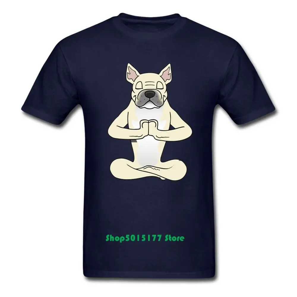 Уникальный дизайн кремовый Французский бульдог Намасте Йога футболка мужская