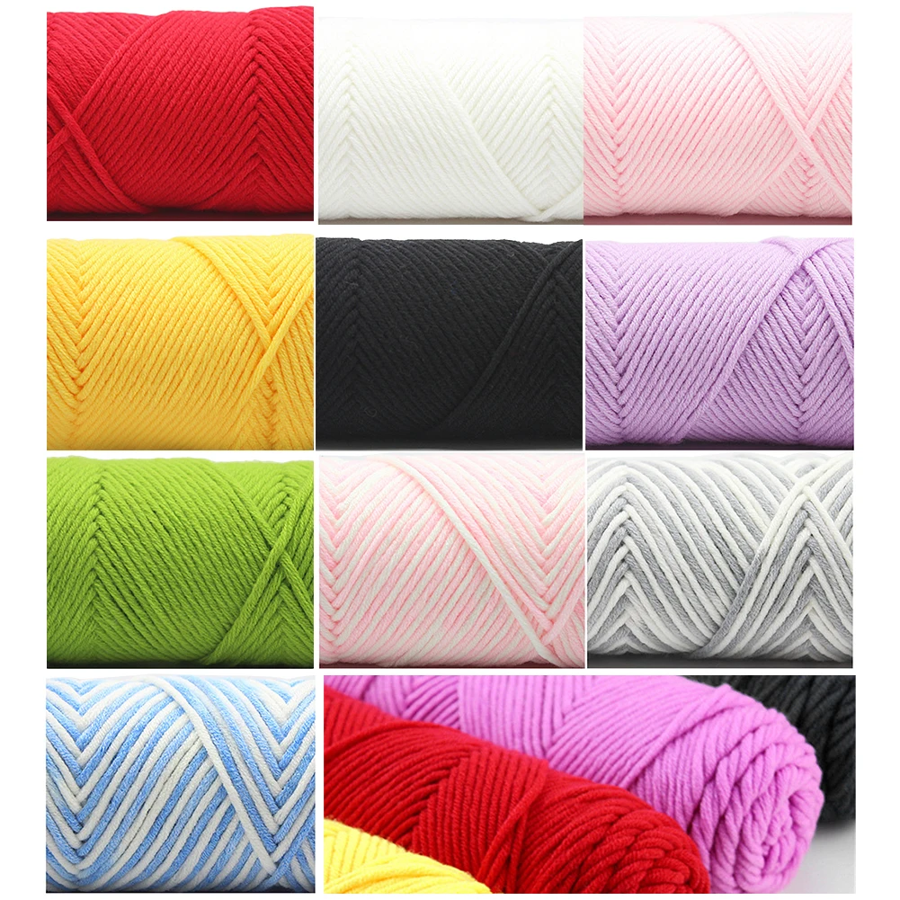 Вязание крючком мягкая пряжа молочное волокно хлопок 8 прядей поделки | Дом и сад