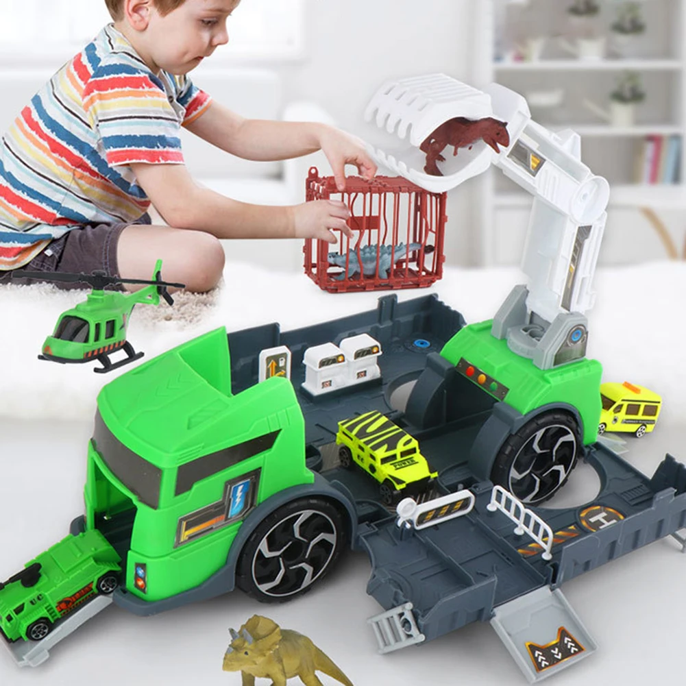 

Kids Funny DIY Creative Dinosaur Model Container Truck Toys Transport Car for Kids Boys Girls Gifts Education Toys