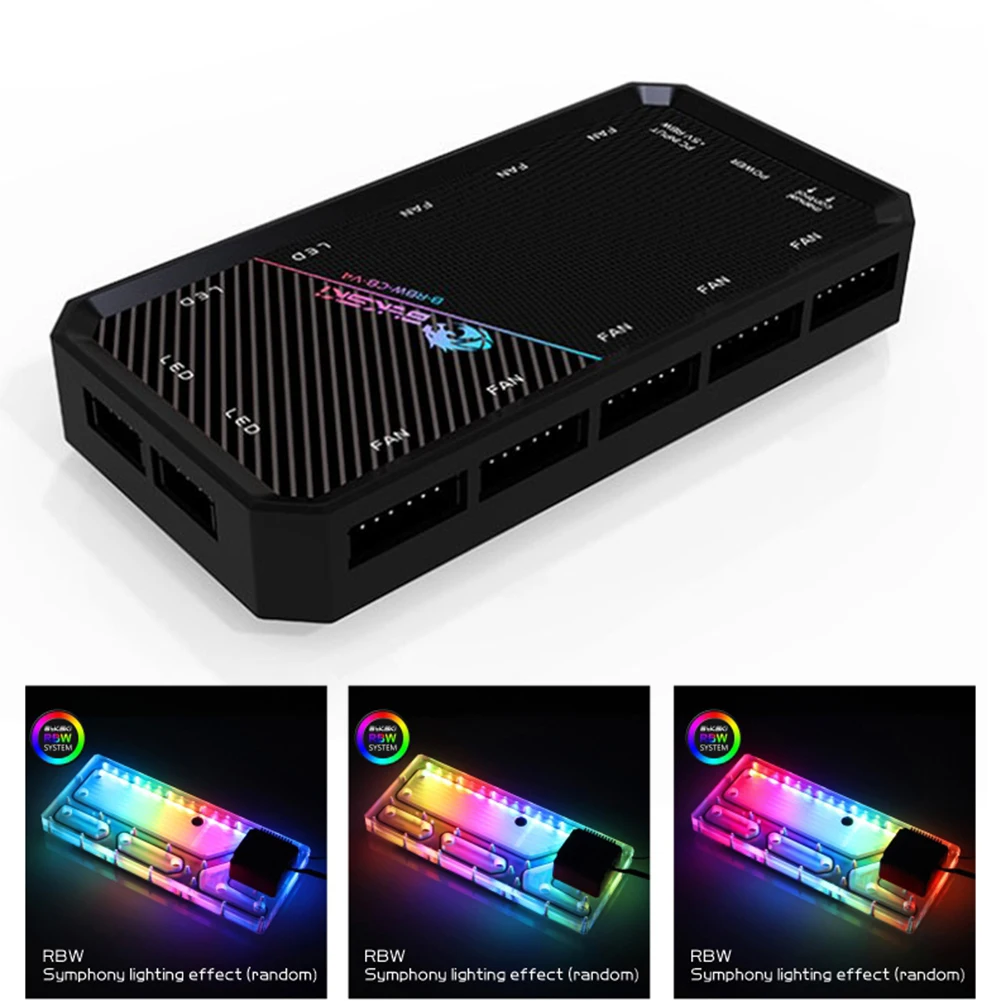 

Чехол для ПК RBW Control ler 5 в RGB Светодиодный светильник с водяным охлаждением радиатор управление освещсветильник синхронизация управление ler ...